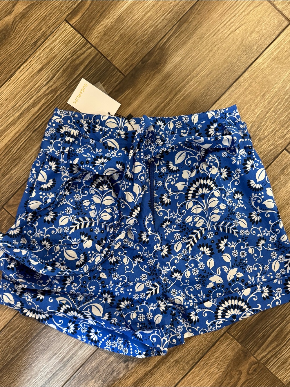 Sugarlips Blue and White Floral Shorts